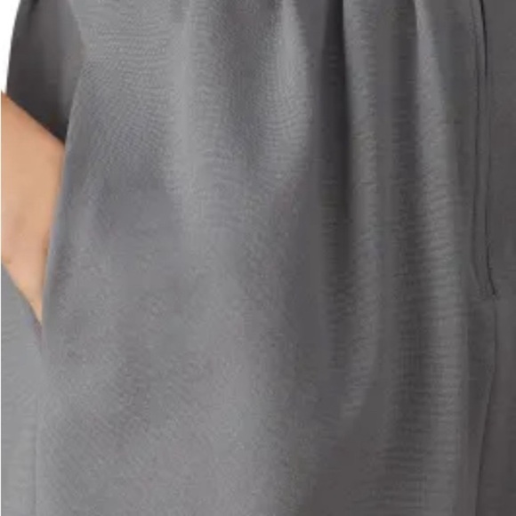 Emporio Armani Gray Cap Sleeve V-Neck Dress IT 38 US 2 Small pleated stretch new - Picture 6 of 16